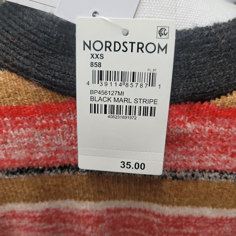 BP. Nordstrom black marl striped sweater NWT XXS - Picture 3 of 4